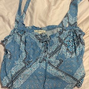 Blue bandana print tank